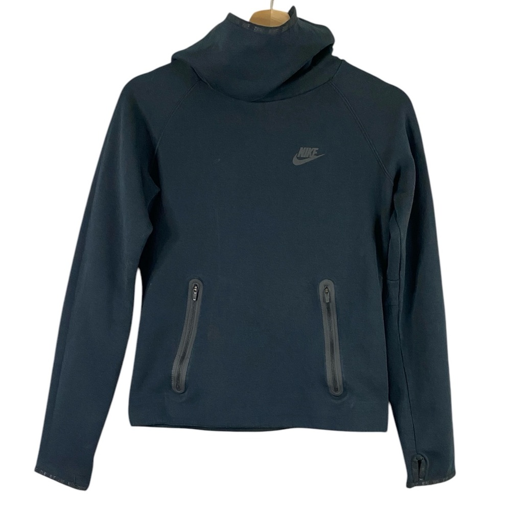 Nike Women's Tech Fleece Pull-on Longsleeve Hoodie In Black Size Small #596225